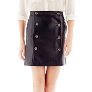 SOLD    Joe Fresh Faux-Leather Button-Pleat Skirt Size 12